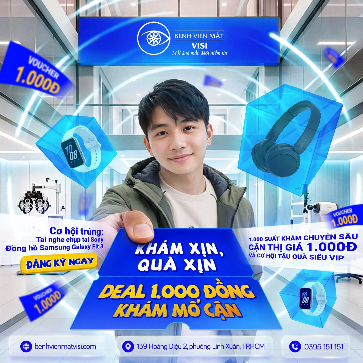 Chỉ 1️⃣.0️⃣0️⃣0️⃣ ĐỒNG — chi phí chưa bằng một buổi gửi xe, bạn đã nắm trong tay ĐẶC QUYỀN KHÁM MỔ CẬN TOÀN DIỆN và cơ hội rinh ngay quà công nghệ cực chất!